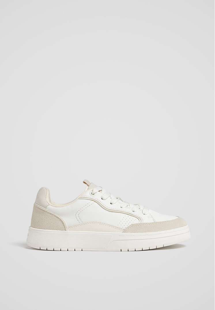 

Stradivarius Kontrastowe buty sportowe BIAŁY 35