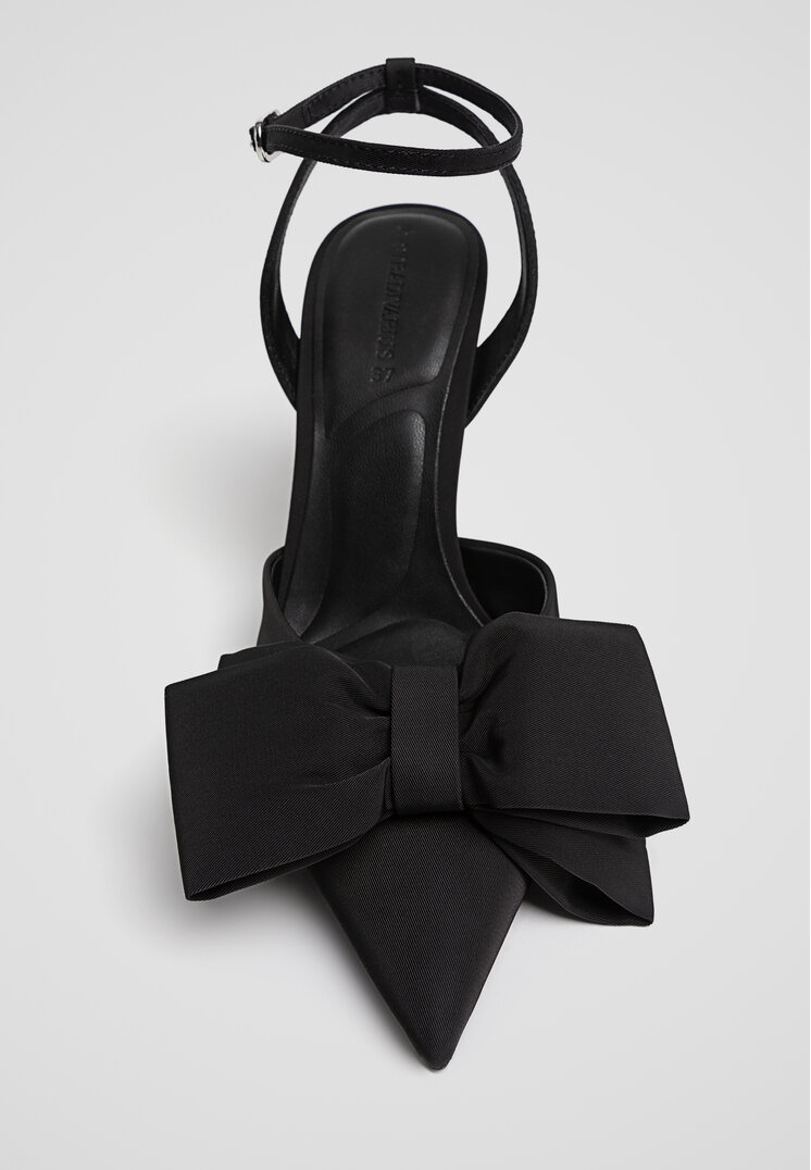 Stradivarius Heeled shoes with bow detail  BLACK  5