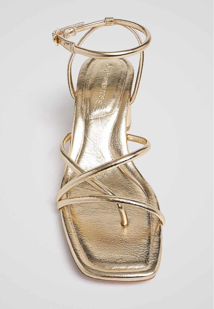 Stradivarius Multi-strap sandals  GOLD  2