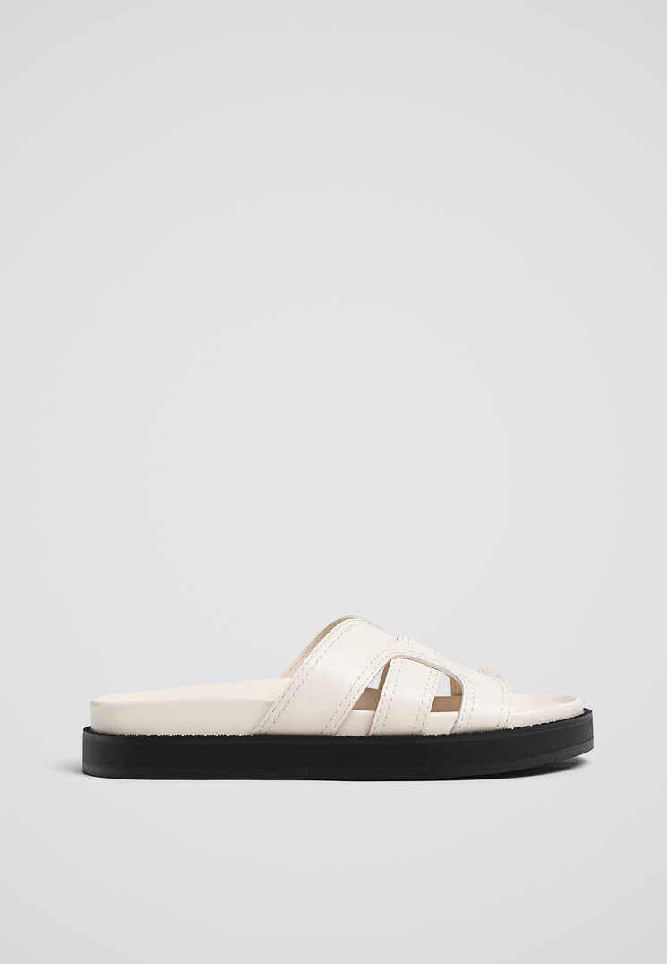 Stradivarius Sandale Joase Stil Casual Ecru 37