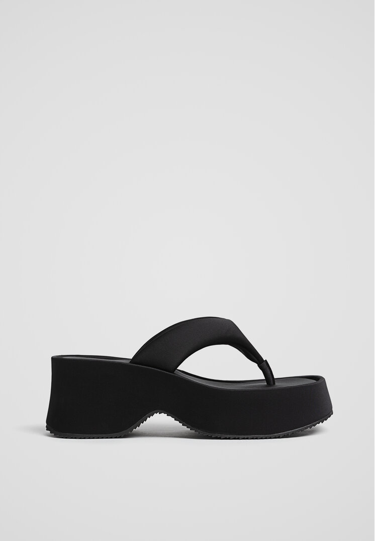 Stradivarius Sandale Cu Platformă Negru 38