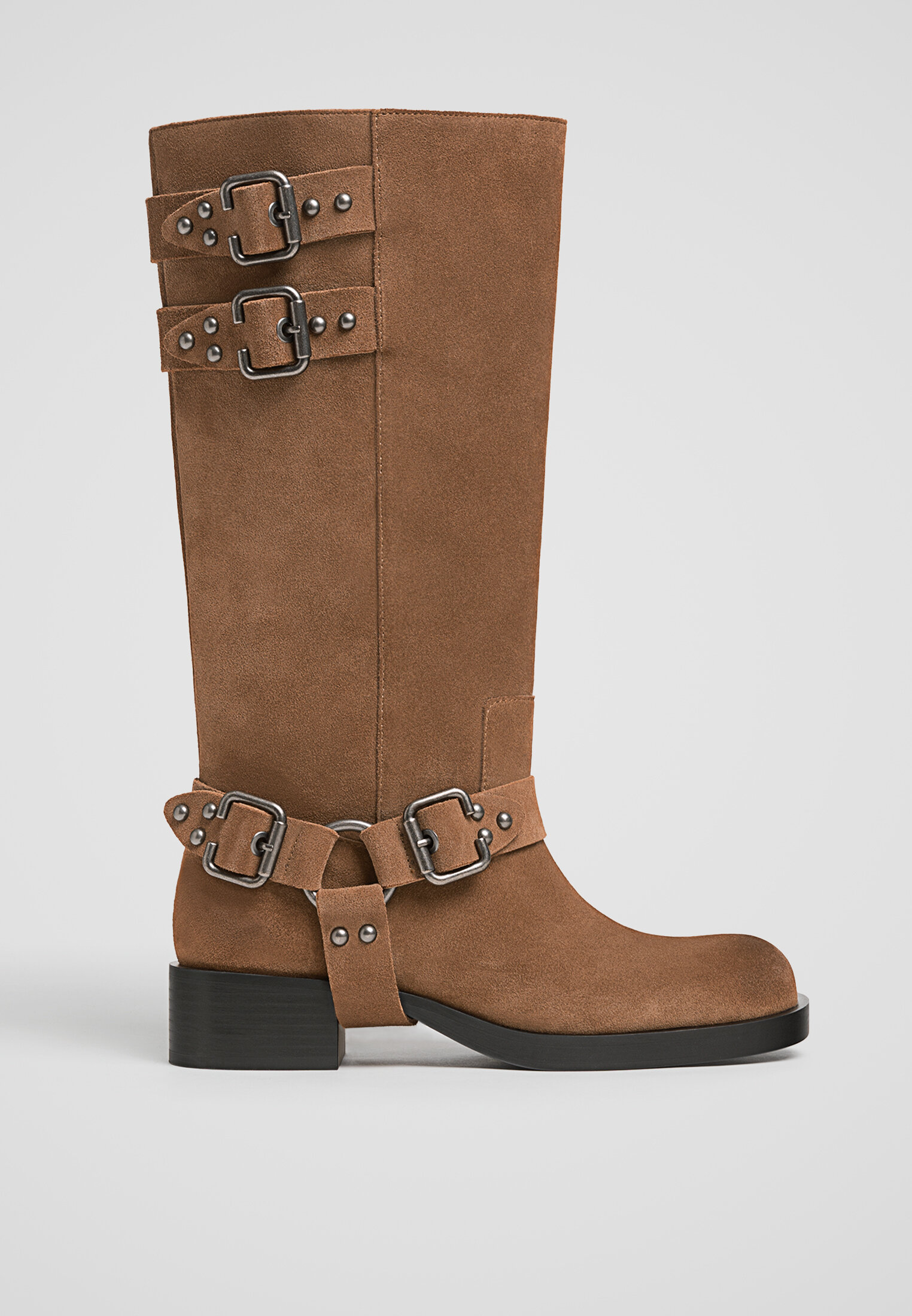 Studded leather biker boots top