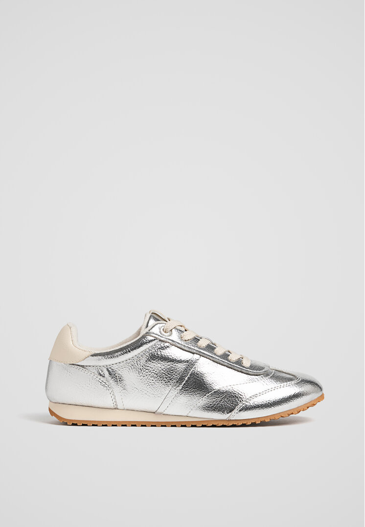 Stradivarius Pantofi Sport Casual Retro Argintii Arginitiu 35