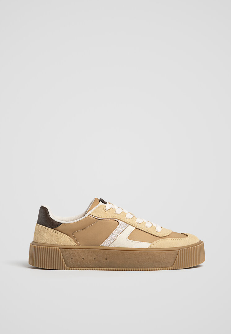 Stradivarius Pantofi Sport Tip Teniși Flatform Bej 38
