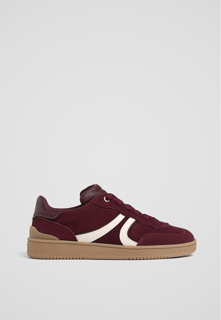 Stradivarius Pantofi Sport Din Piele Roșu Închis 37