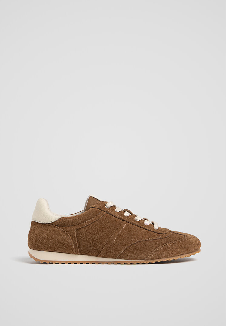 Stradivarius Pantofi Sport Retro Din Piele Maro 39