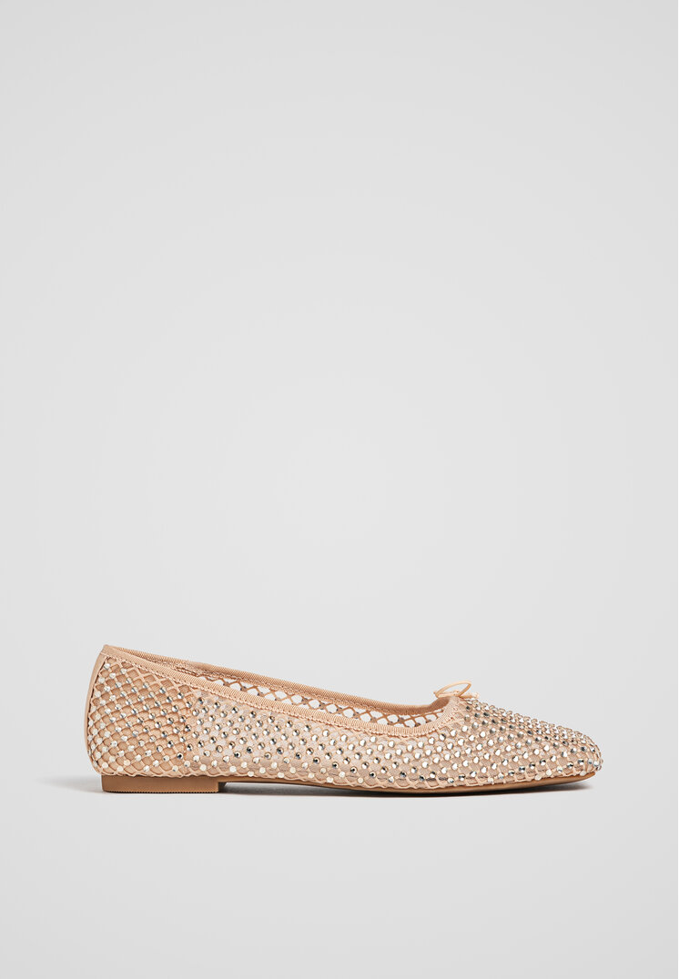 

Stradivarius Ballerinas mit Mesh und Glitzer BEIGE 37