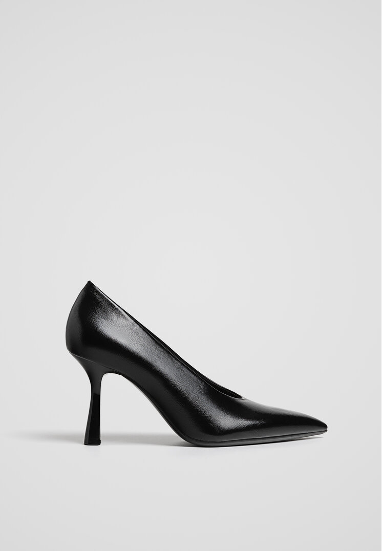 Stradivarius Pantofi Cu Toc Negru 38