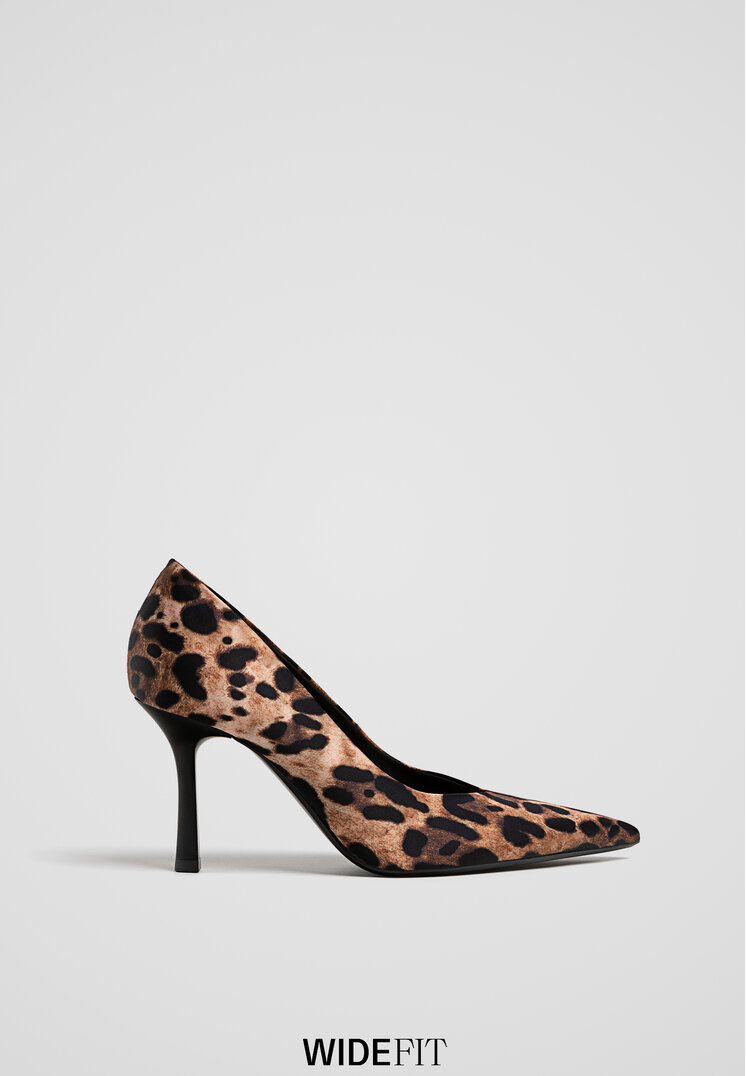 Stradivarius Pantofi Cu Toc Și Imprimeu Leopard Combinat 40