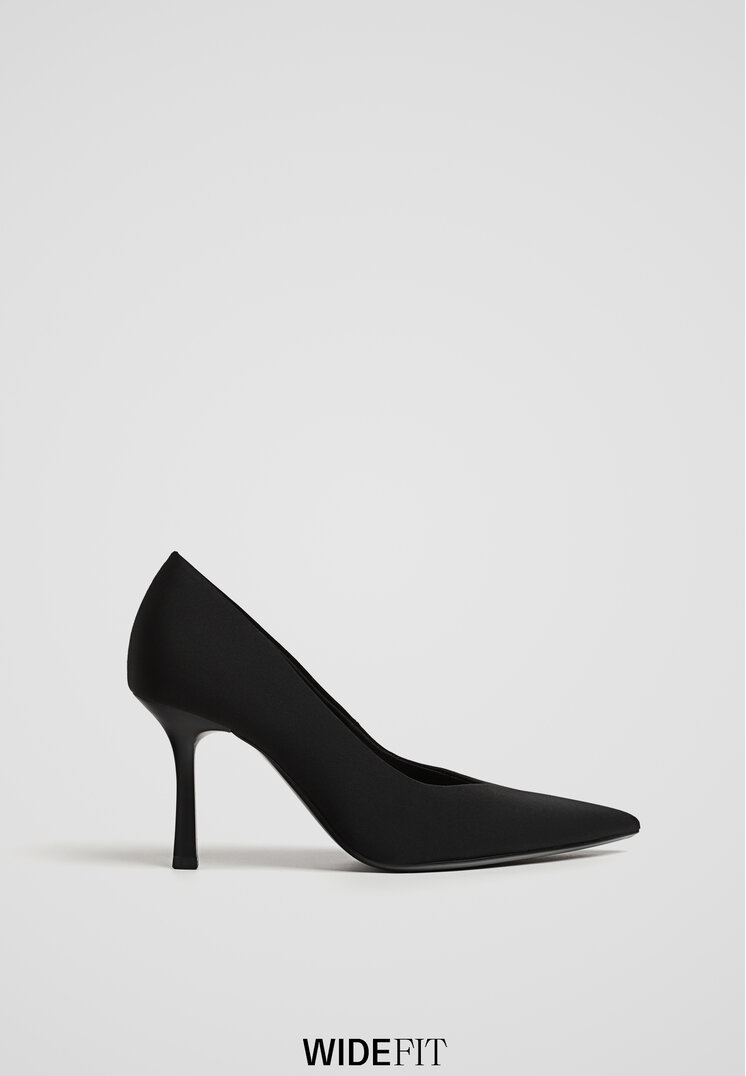 Stradivarius Wide Fit. Pantofi Eleganți Cu Toc Negru 36