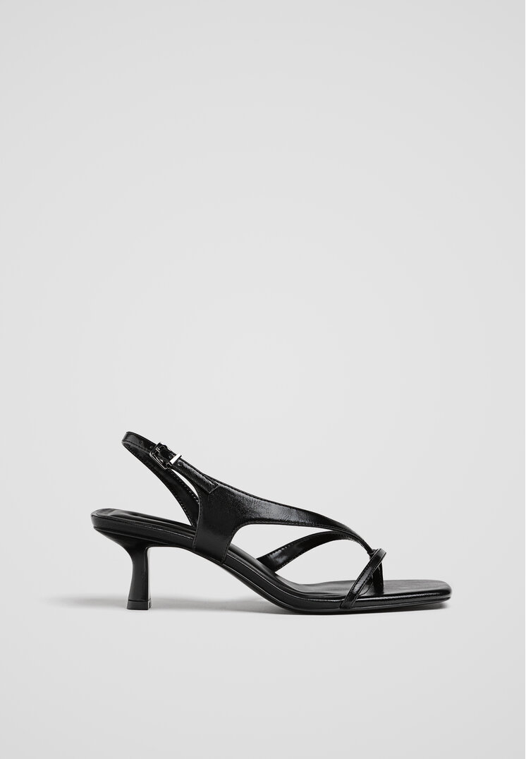 Stradivarius Sandale Cu Toc Și Barete Negru 39