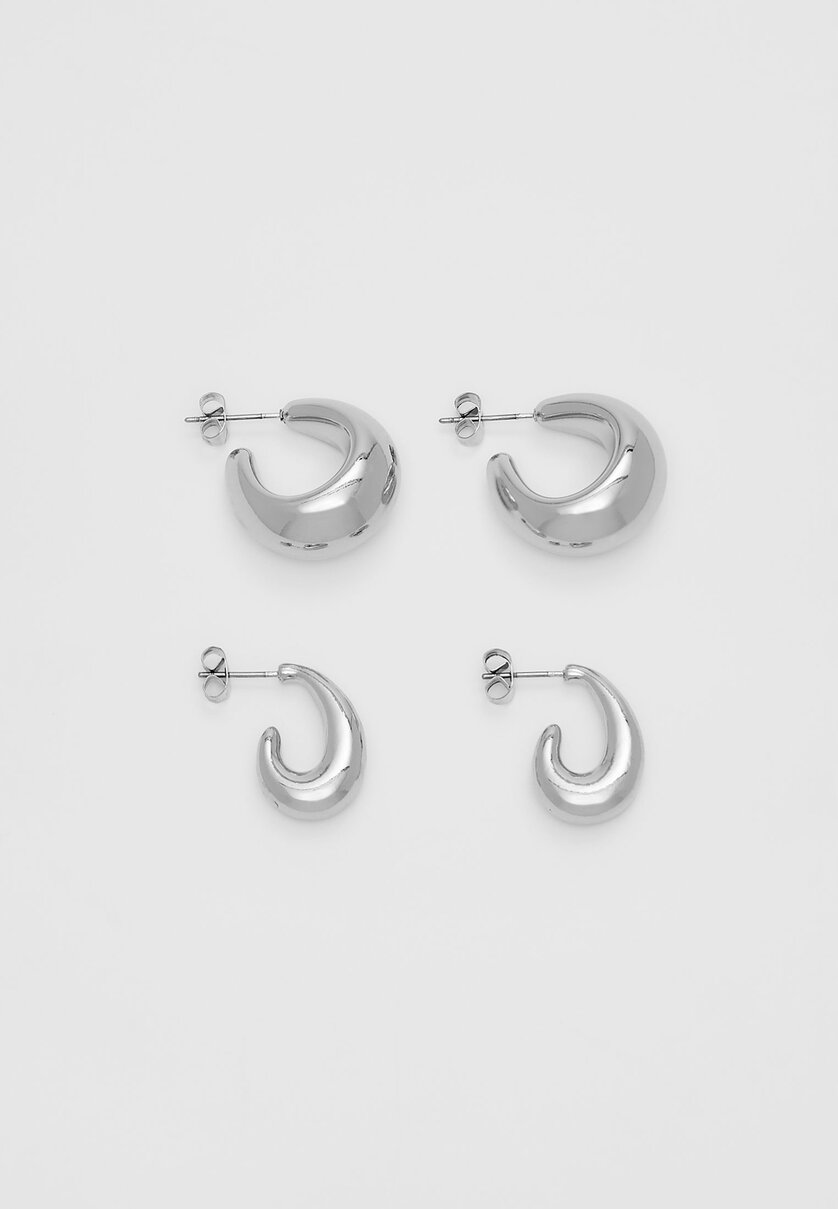 Lot 2 paires de boucles d’oreilles anneaux