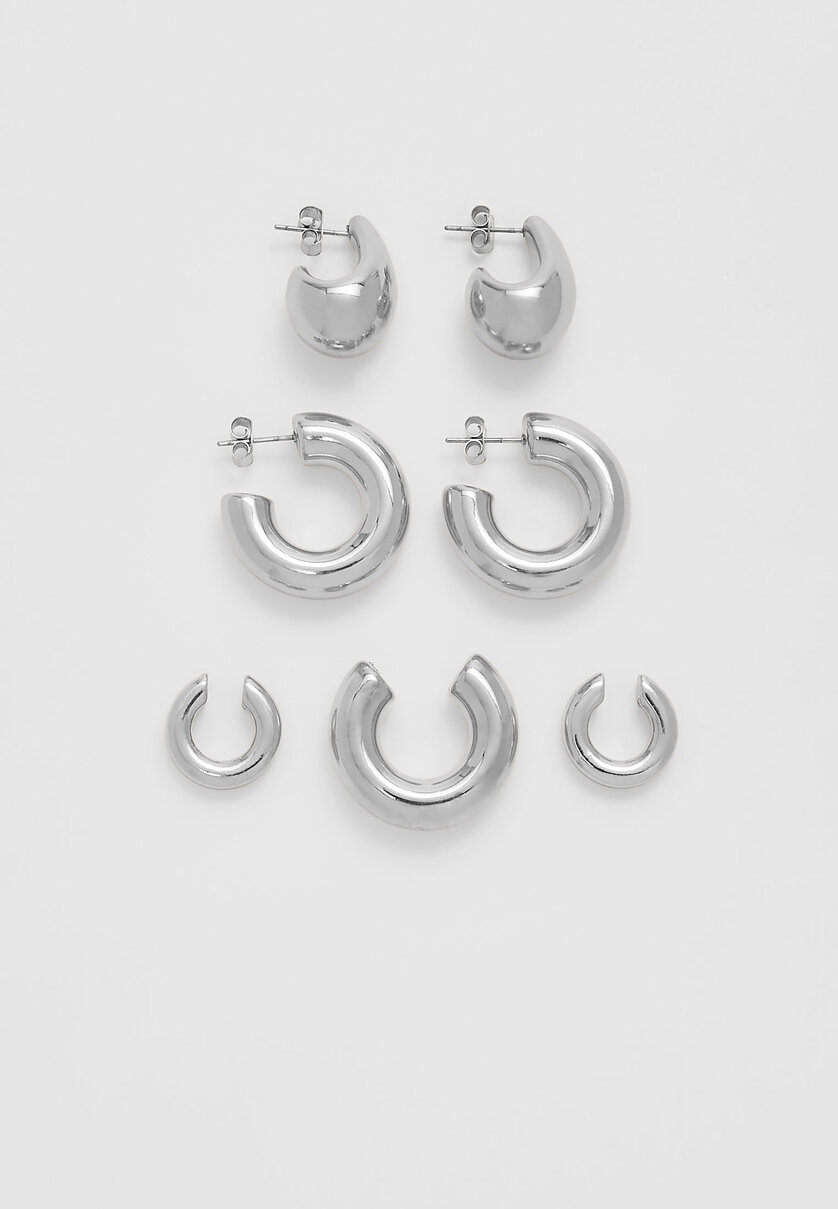 Set 2 pendientes gotas, aros y ear cuff