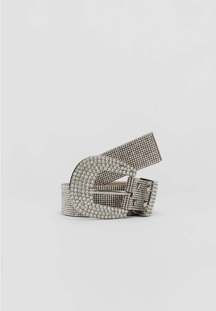 

Stradivarius Breiter Gürtel mit Glitzer Grau 70
