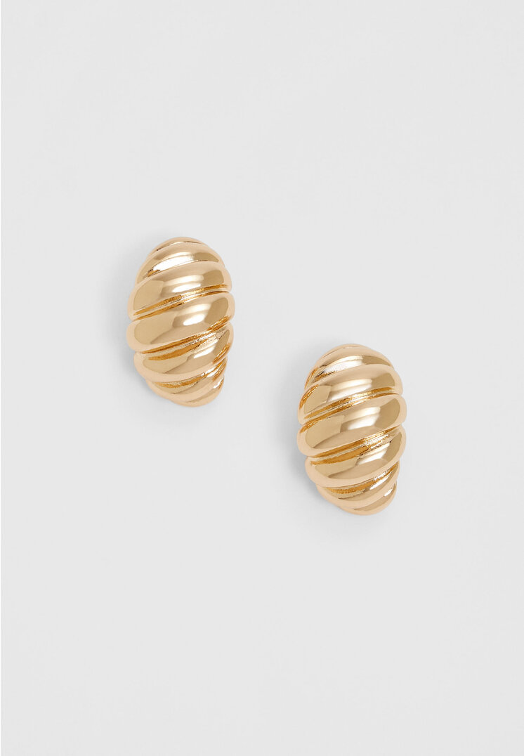 Stradivarius Ohrringe Textur Goldfarben OS