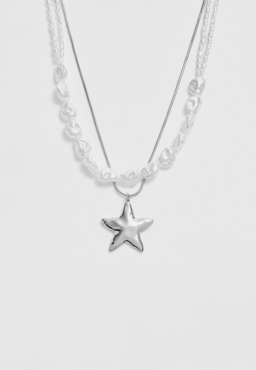 Lot 2 colliers perles et étoile