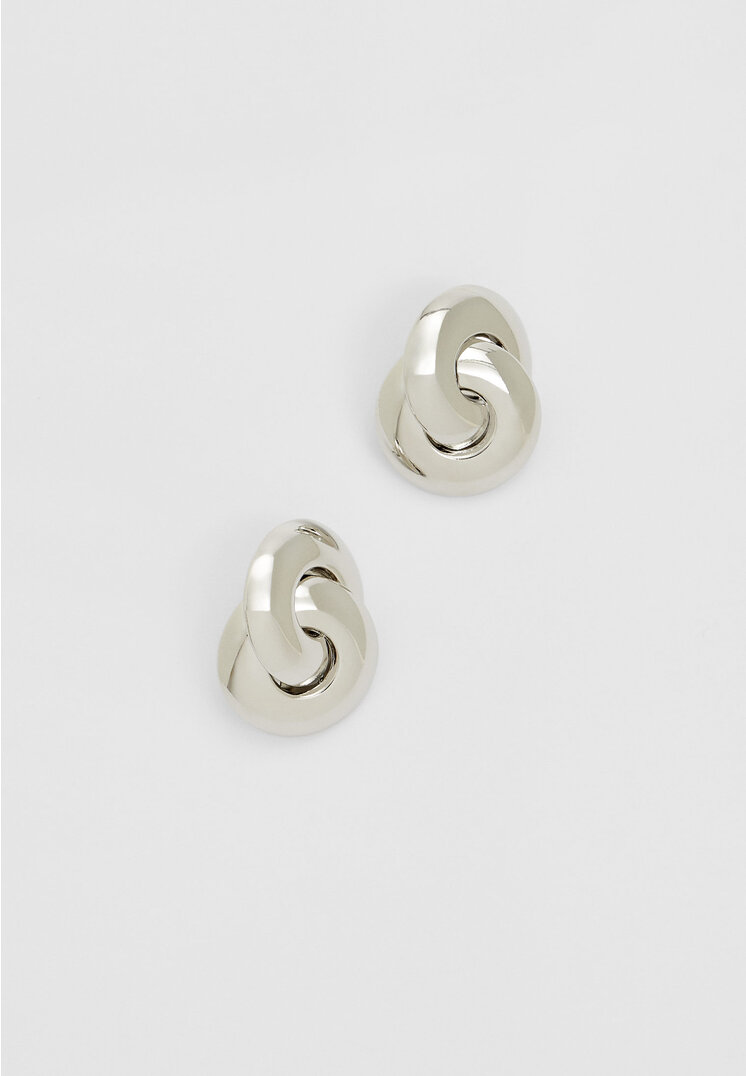 

Stradivarius Geflochtene Creolenstecker Grau OS
