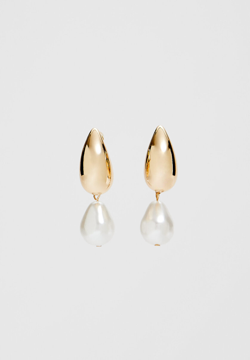 Pearl bead droplet earrings