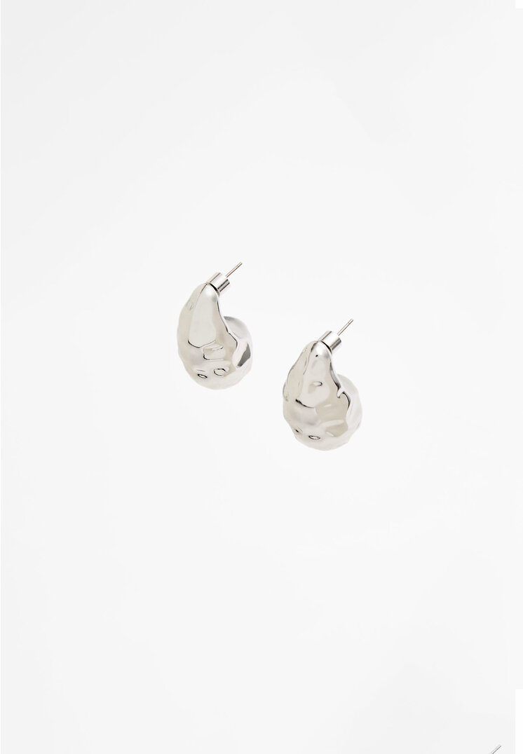 

Stradivarius Ohrringe Tropfen Textur Grau OS
