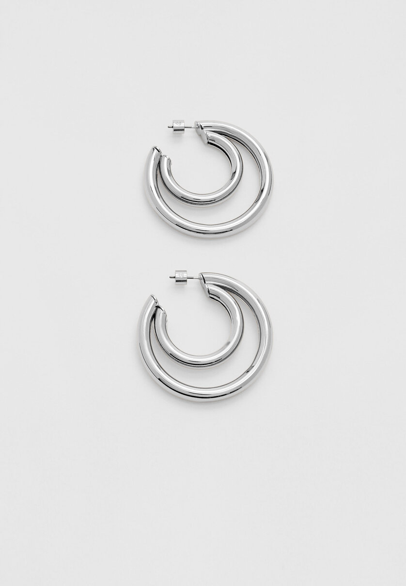 Maxi double hoop earrings