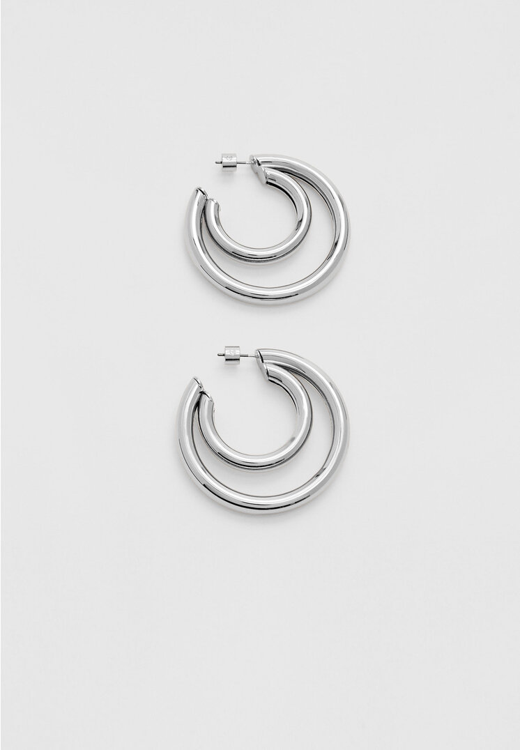 

Stradivarius Doppelte Maxi-Reifohrringe Grau OS
