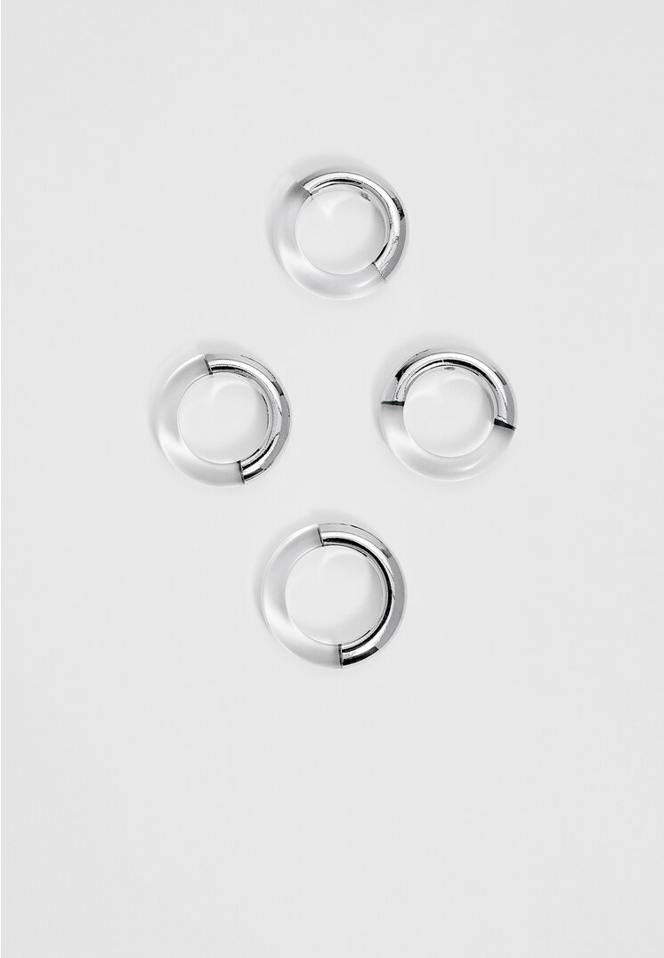 

Stradivarius 4er-Set Ringe Metall transparent TRANSPARENT OS