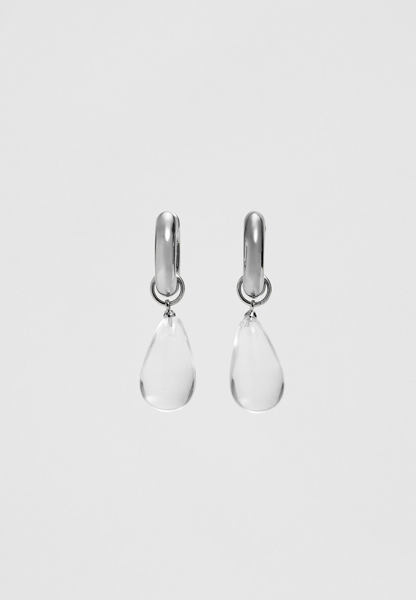 Transparent teardrop earrings