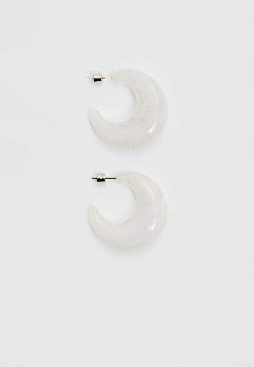 White hoop earrings