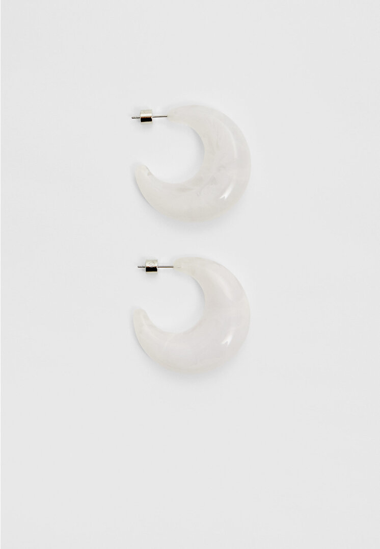 stradivarius white hoop earrings  white m