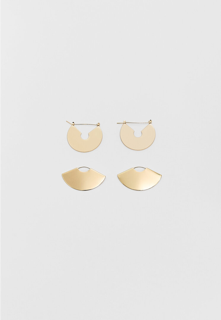 

Stradivarius 2-er Set Ohrringe Fächer Goldfarben OS