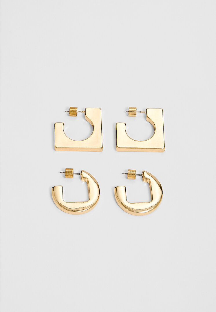 

Stradivarius 2-er Set Ohrringe geometrisch Goldfarben OS