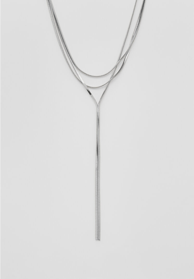 Stradivarius Lange Mehrfach-Kette Grau OS
