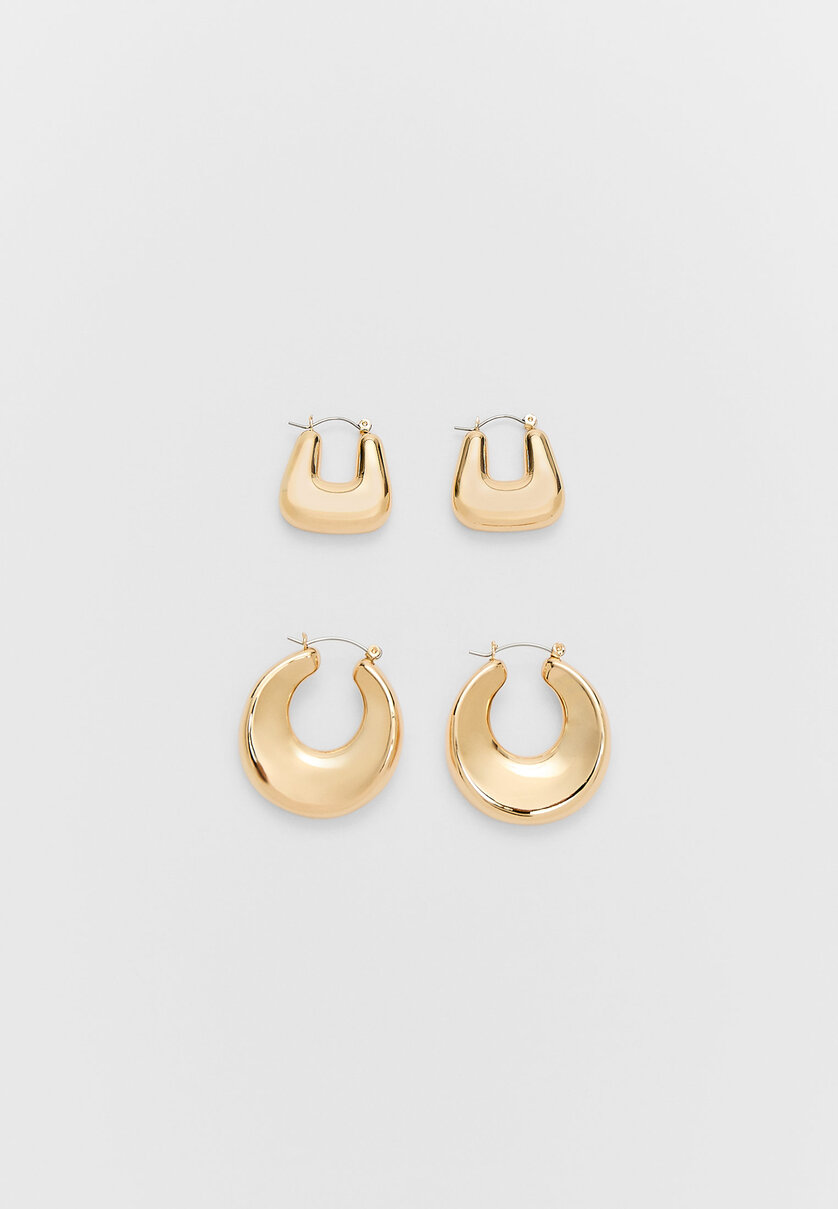 Set of 2 hoop earrings