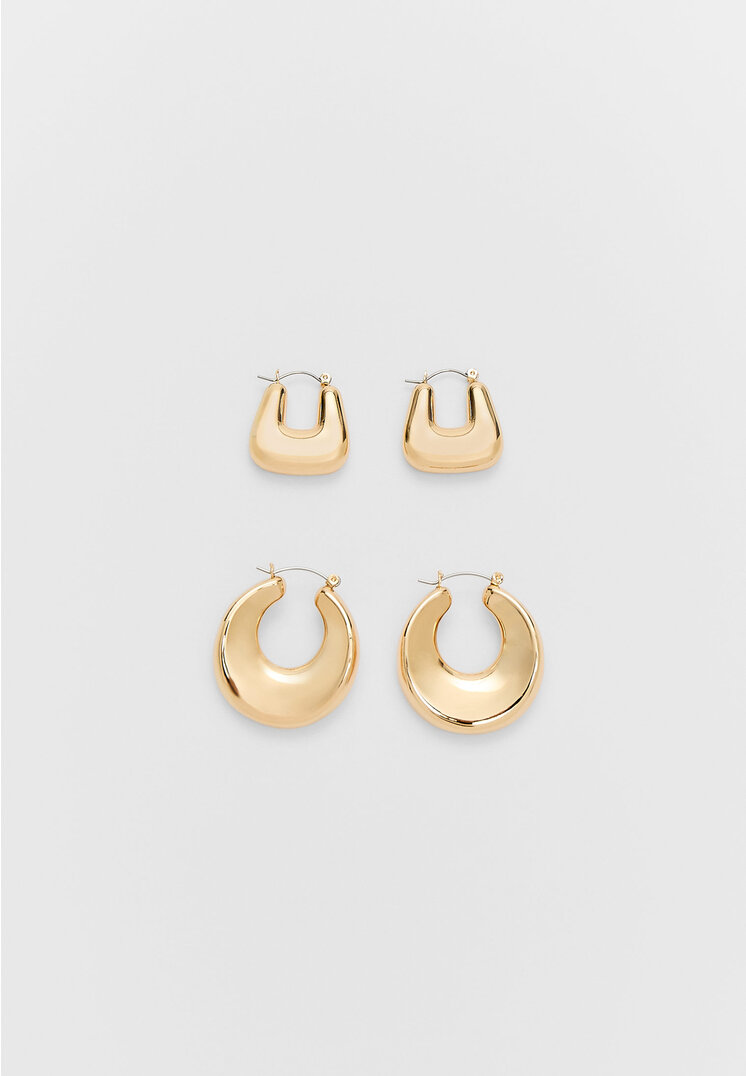 

Stradivarius 2-er Set Reifohrringe Goldfarben OS