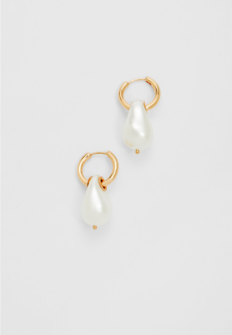 Stradivarius Ohrringe mit Perle Goldfarben OS