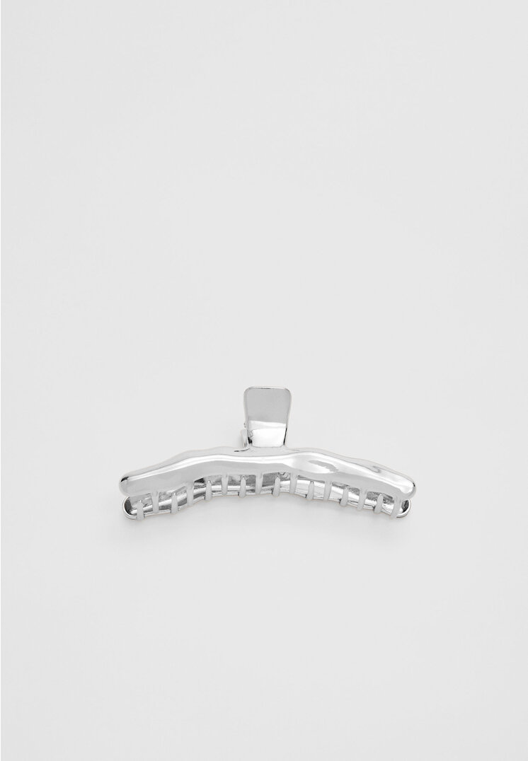 

Stradivarius Haarklammer Metall Textur Grau OS