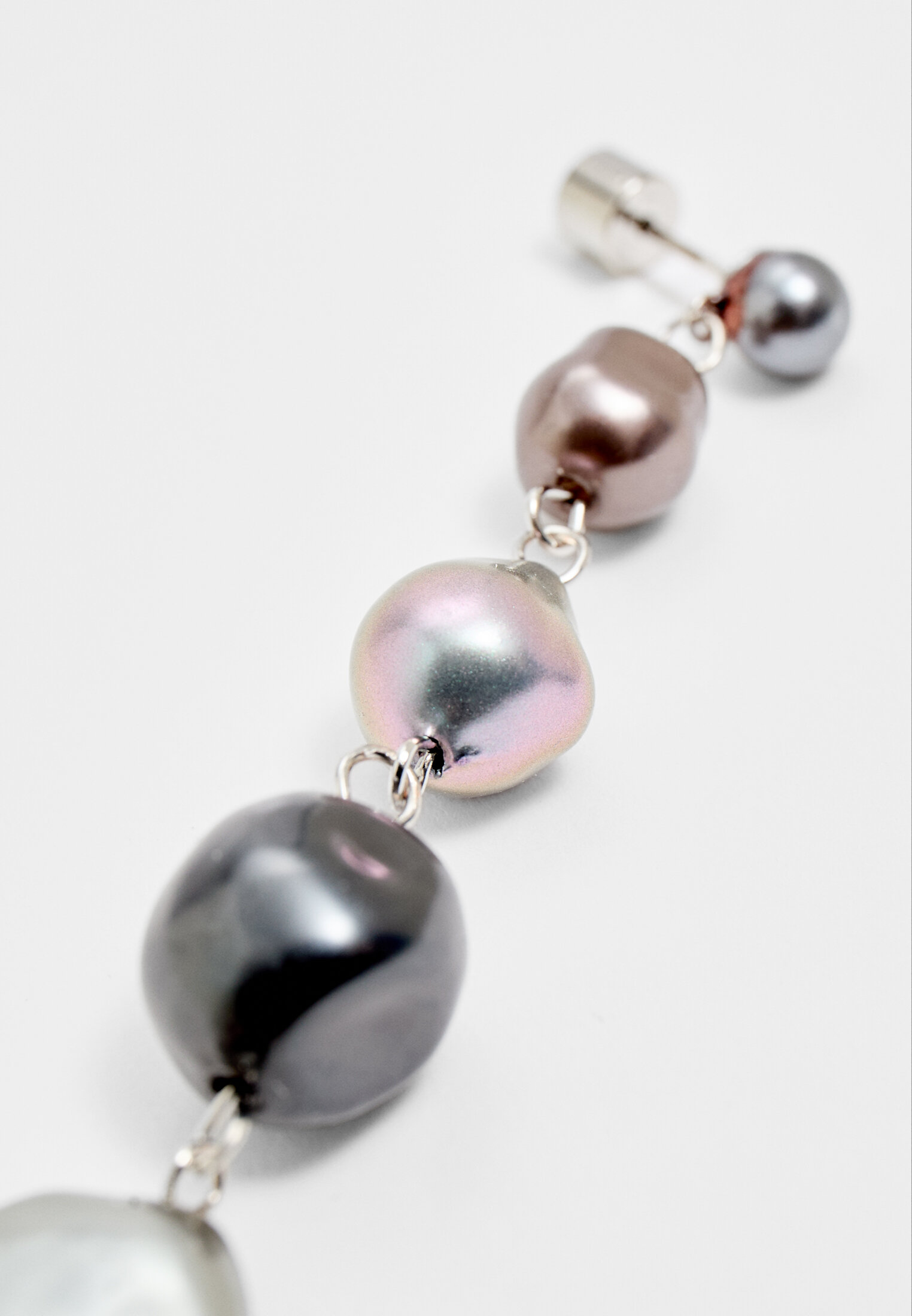 Black cultured store pearl earrings