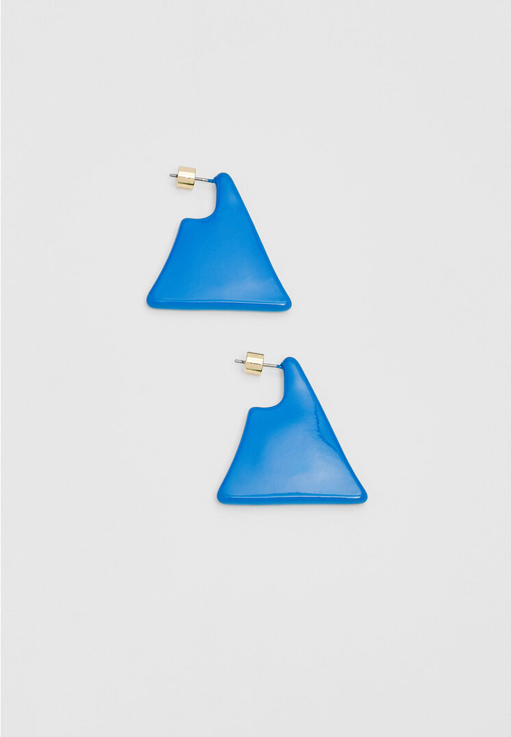 

Stradivarius Dreieckige geometrische Ohrringe Blau OS