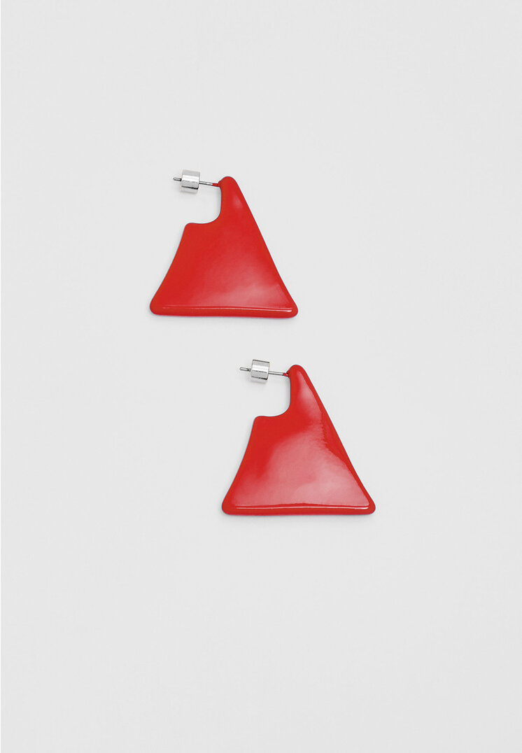 

Stradivarius Dreieckige geometrische Ohrringe Rot OS