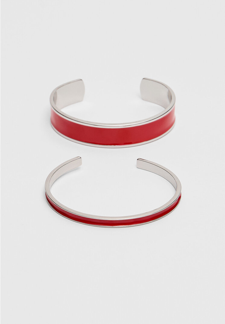 

Stradivarius 2er-Set Armbänder Rot OS