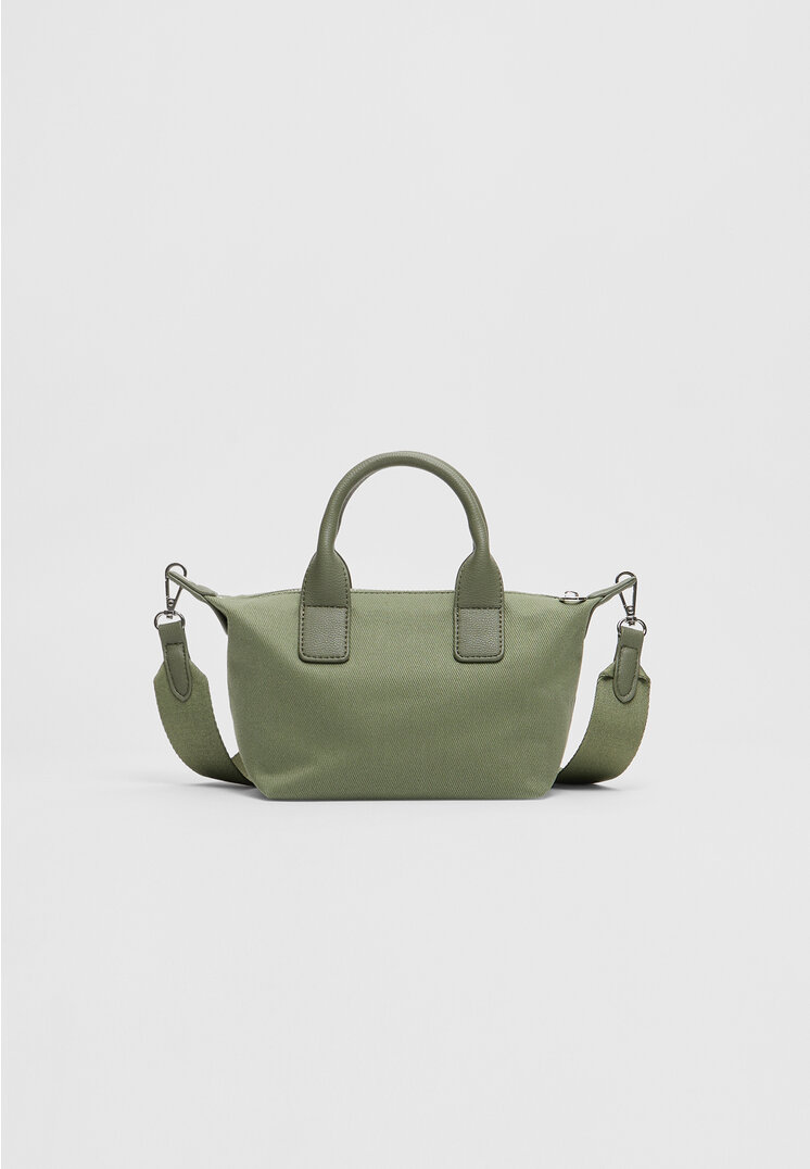 

Stradivarius Materiałowa torebka listonoszka z suwakiem Khaki OS