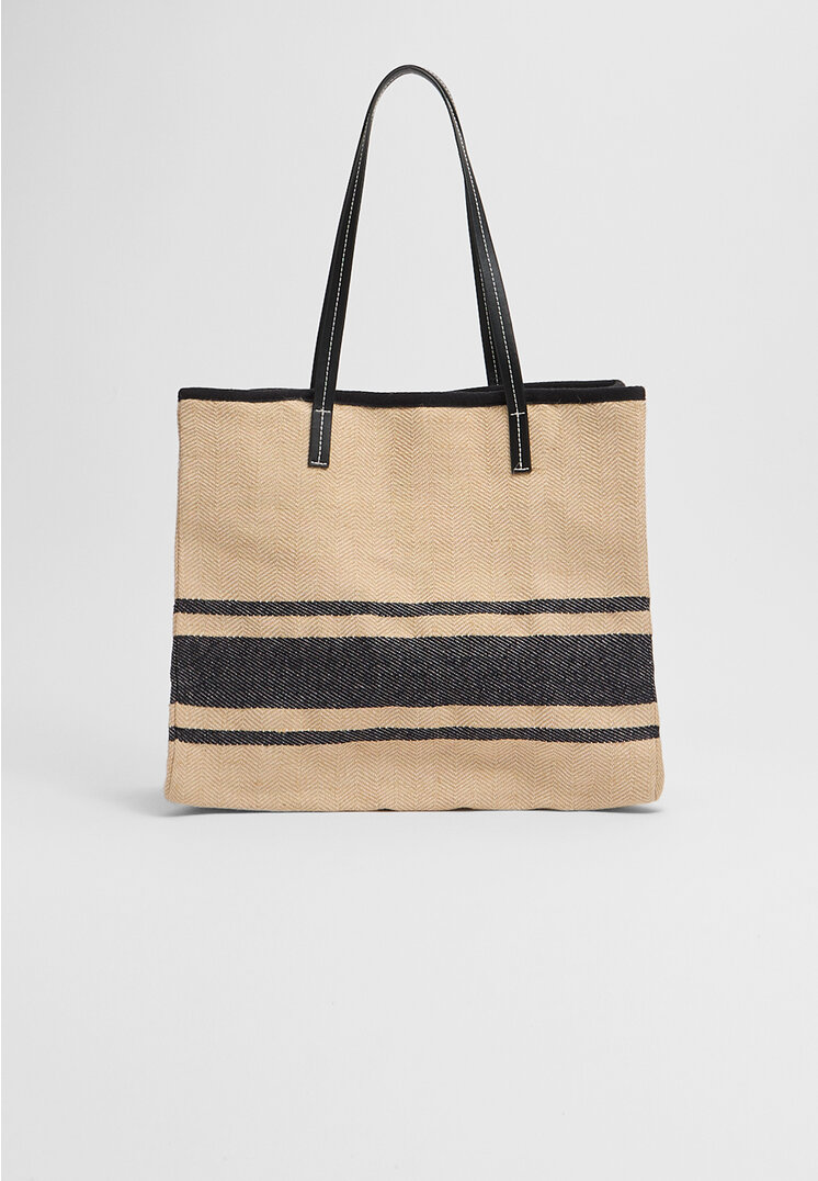 

Stradivarius Gestreifte Shopper-Tasche Ecru OS
