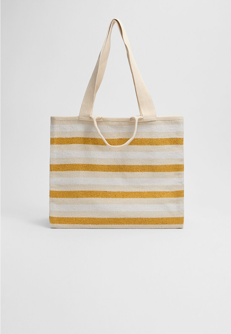 

Stradivarius Torba shopper w paski Złoty OS