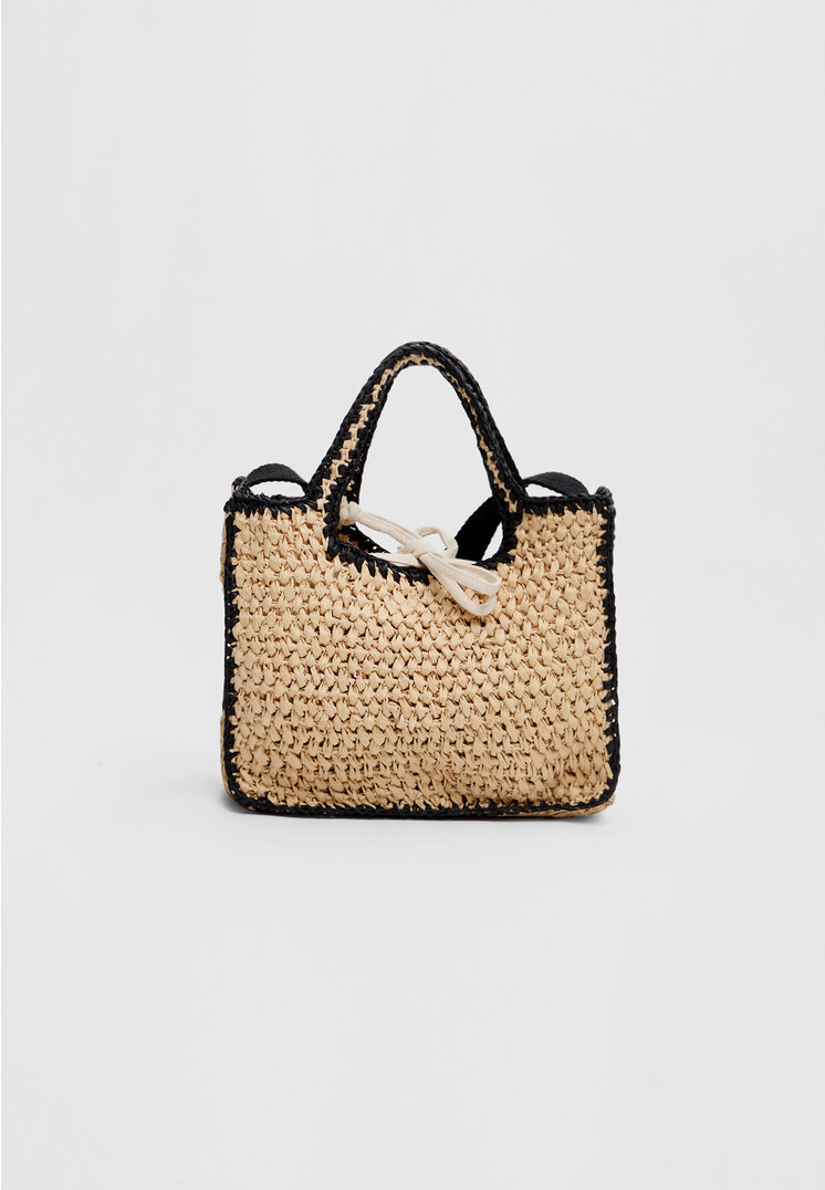 

Stradivarius Umhänge-Tote-Bag Raphia Ecru OS