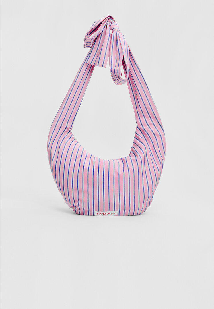

Stradivarius Mini-Tasche aus Stoff mit Schleife Pastellrosa OS