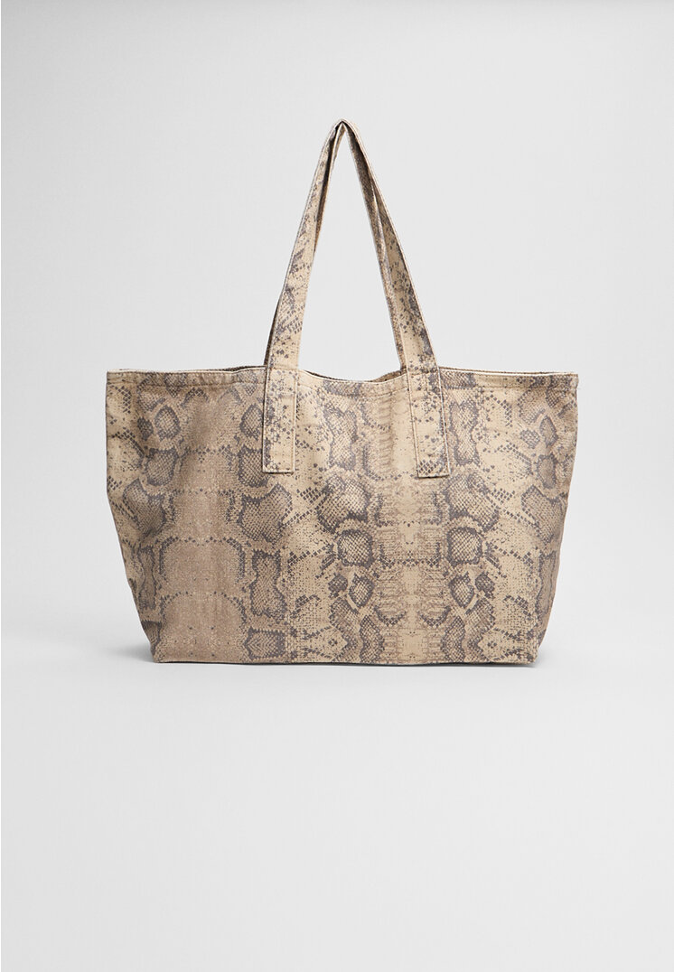 

Stradivarius Stofftasche mit Print Braun OS