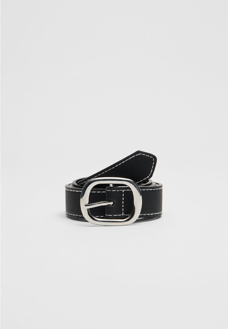 

Stradivarius Gürtel mit Steppnähten Schwarz 90