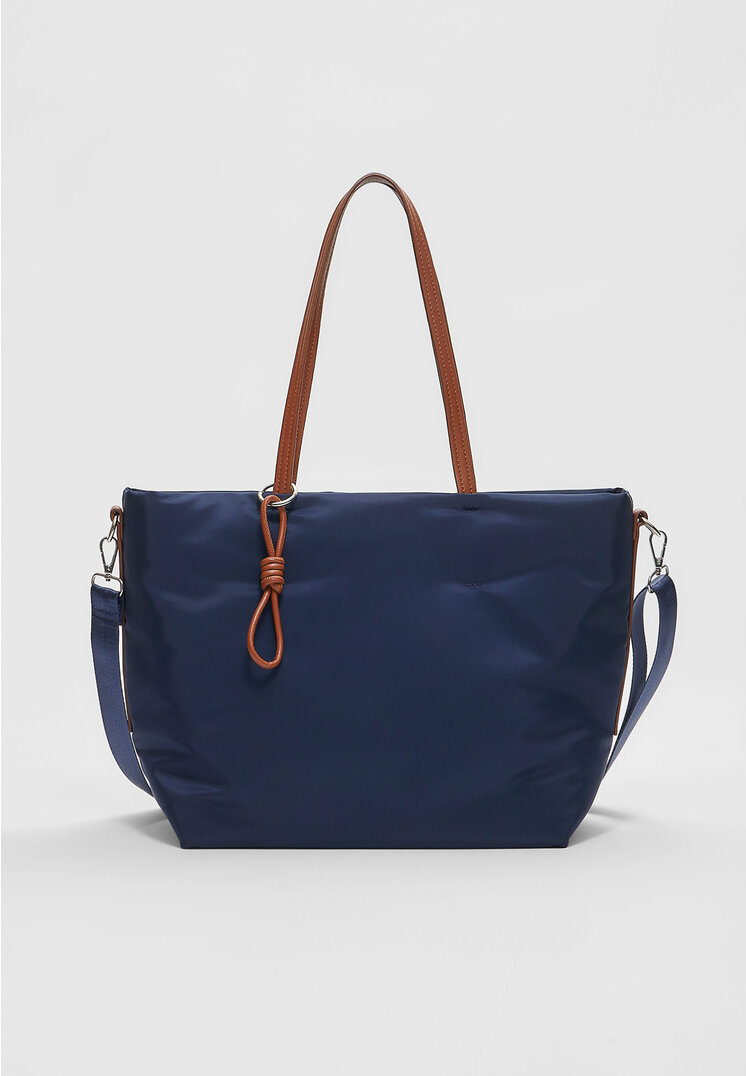 

Stradivarius Shoppertasche aus Stoff Blau OS