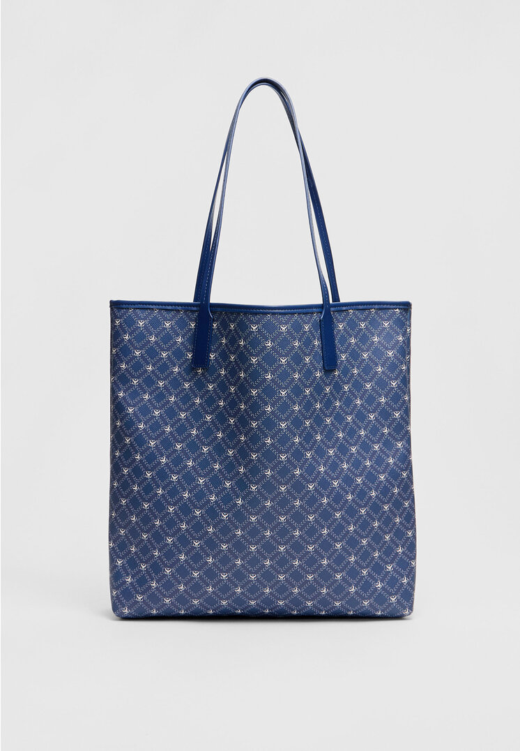 

Stradivarius Torba shopper z nadrukiem Niebieski OS