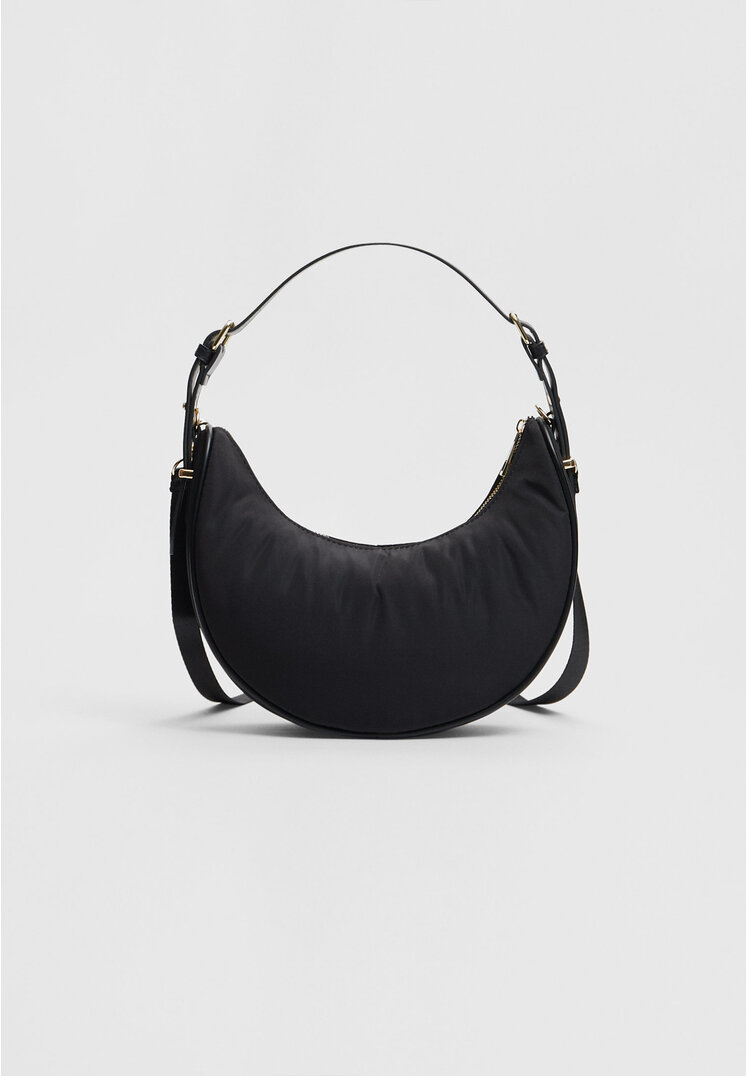 Stradivarius Fabric shoulder bag  Black OS (STRADIVARIUS)